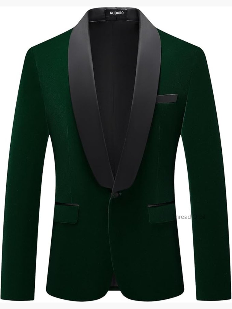 Velvet Blazer Slim Fit Shawl Collar Tuxedo Jacket Wedding Prom One Button